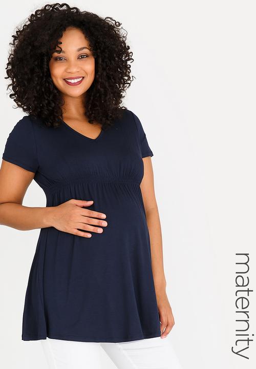 Cherry Melon - Basic Underbust Smock Top Navy