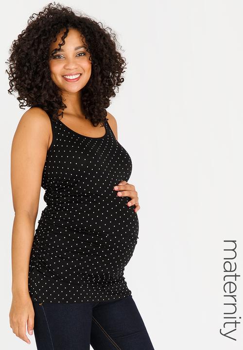 Cherry Melon - Polkadot Tank Top Black and White