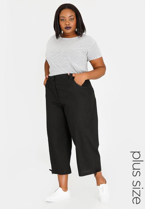 edit Plus - Linen Blend Pants Black