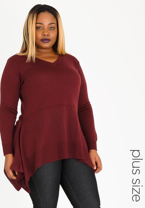 edit Plus - Dropped Hem Jersey Maroon