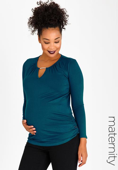Cherry Melon - Keyhole Top with Metal Trim Turquoise