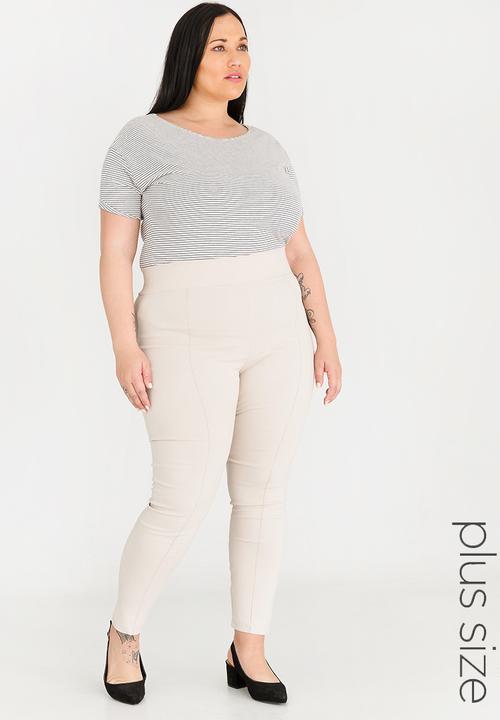 edit Plus - High waisted tregging - stone