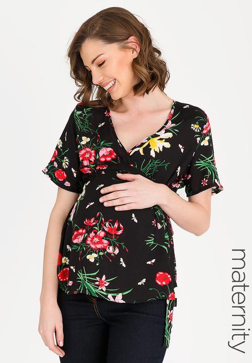 edit Maternity - Wrap blouse - black