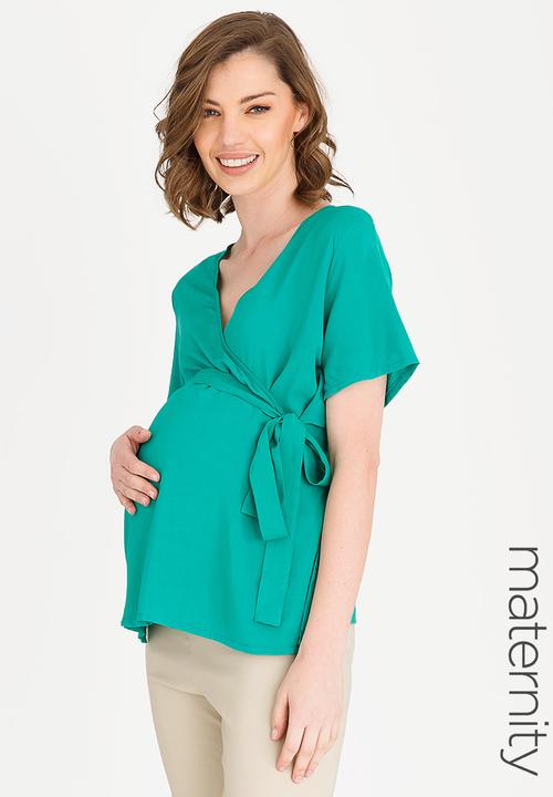 edit Maternity - Wrap blouse - teal