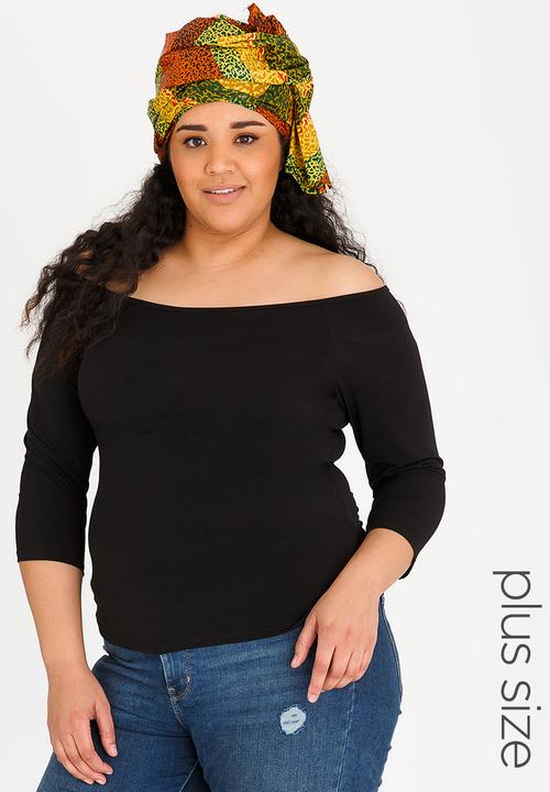 Plus-Fab - Off Shoulder Top Black