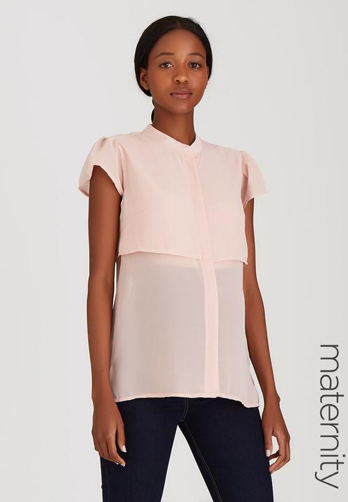 edit Maternity - Soft Frill Blouse Pale Pink