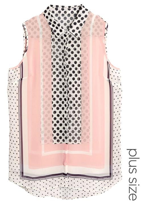 Next - Printed sleeveless shirt Pink