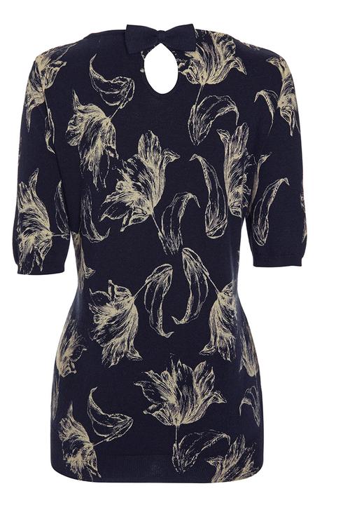 Next - Bow back top  Navy