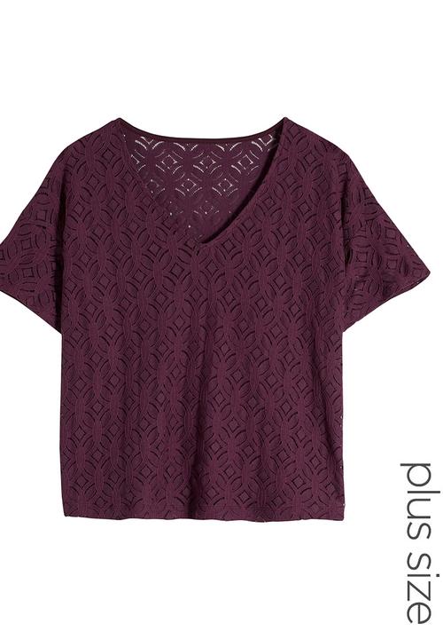 Next - Lace T-shirt Dark Purple Dark Purple