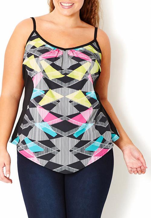City Chic - Geometric-print cami Multi-colour