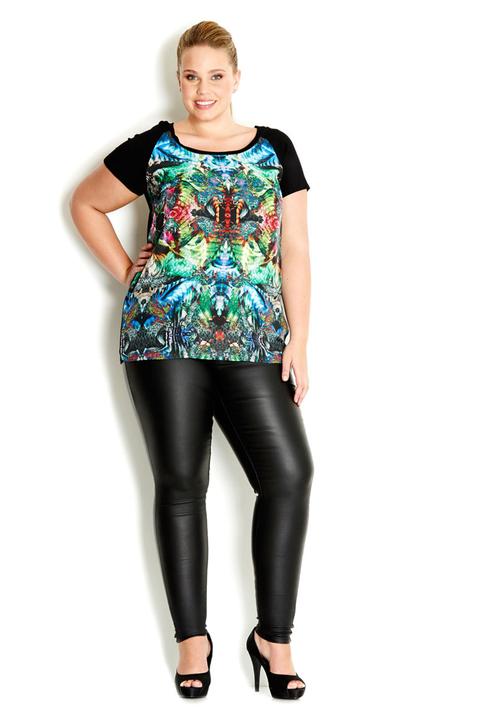 City Chic - Jewel blossom top Green