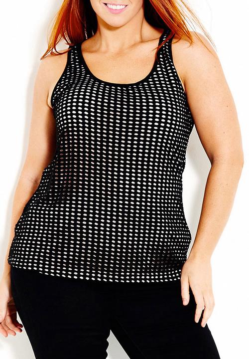 City Chic - Laser-cut vest Black