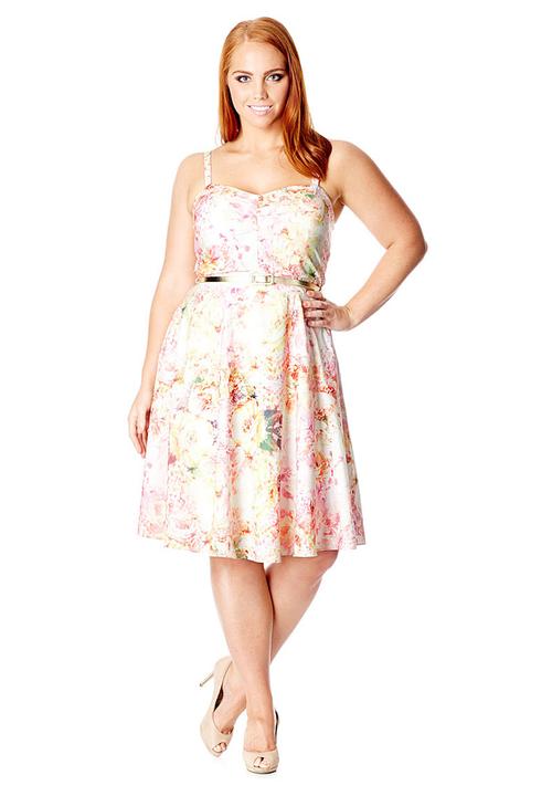 City Chic - Soft floral dress Yellow/ White