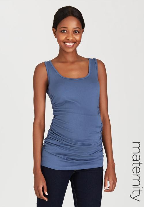 Cherry Melon - Side Gauge Tank Top Mid Blue