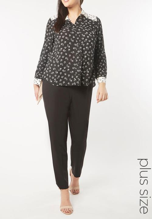 EVANS - All-over Print Shirt Black and White