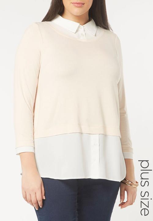 EVANS - 2-in-1 Shirt Pale Pink