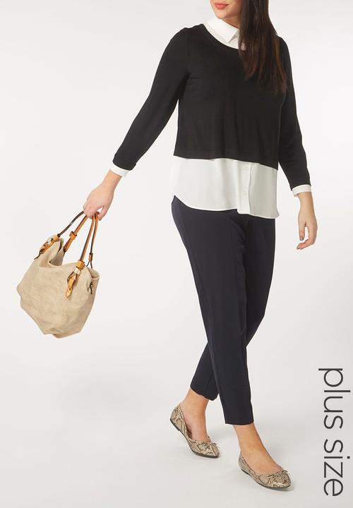 EVANS - 2-in-1 Shirt Black and White