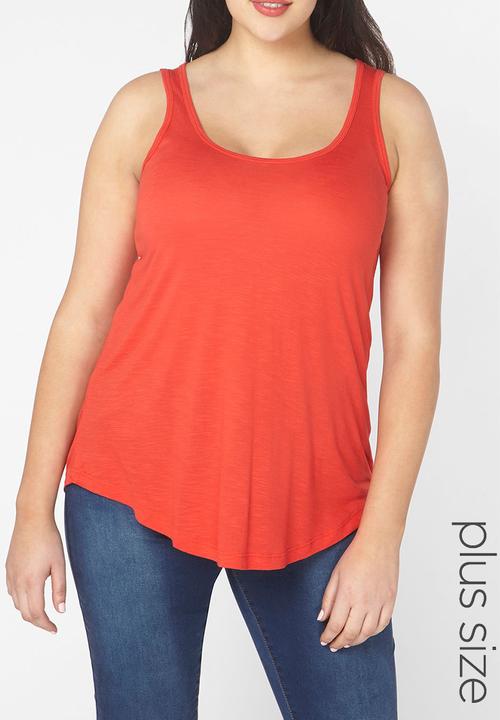 EVANS - Curved Hem Vest Red
