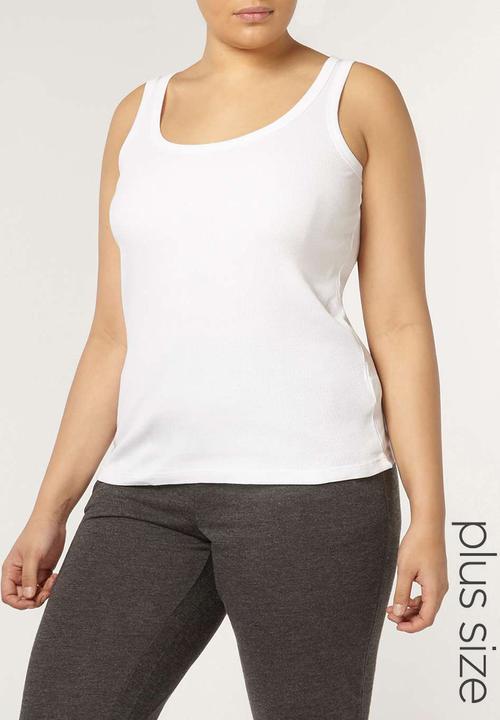 EVANS - Essential Rib Vest White