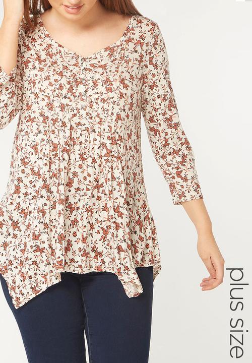 EVANS - Pintuck Detail Top Cream