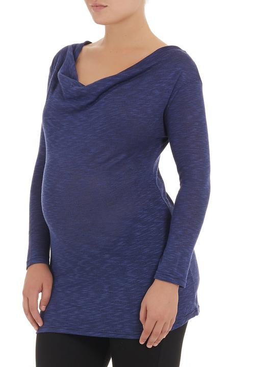 Astrid Ray - Cowl-neck knit tunic  Navy