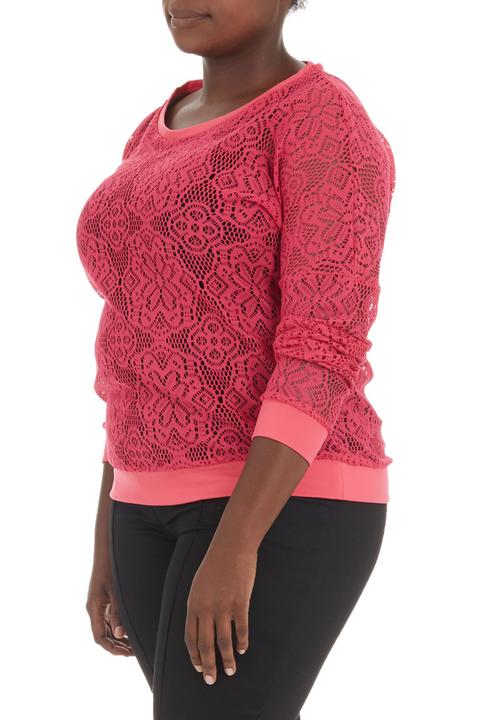 edge - Lace sweater Dark Pink