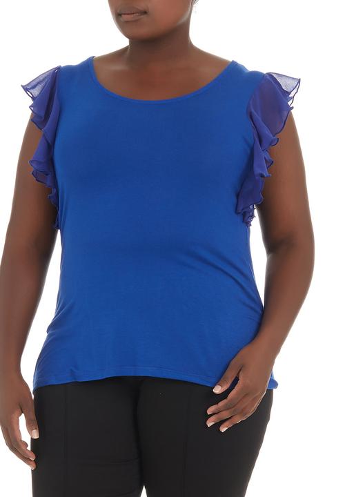 edit - Flutter-sleeved Tshirt Blue