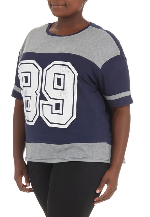 edge - Printed football T-shirt Blue/Grey