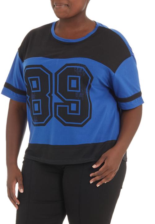 edge - Printed football T-shirt Black/Blue