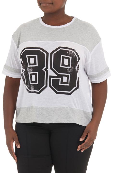 edge - Printed football T-shirt Mid Grey