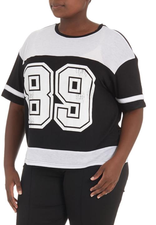 edge - Printed football T-shirt  Black/White