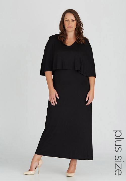 cape overlay maxi dress