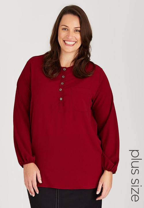 edit Plus - Basic Pocket Tunic Dark Red