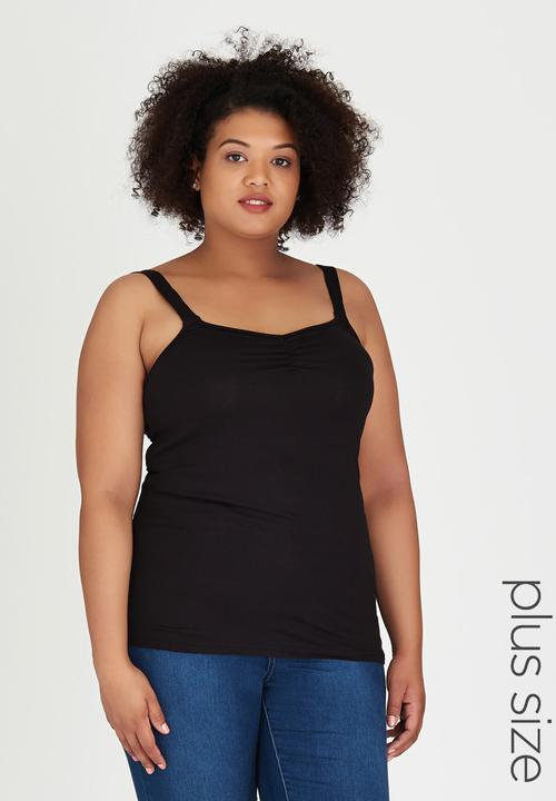 edit Plus - Wide Strap Cami Black