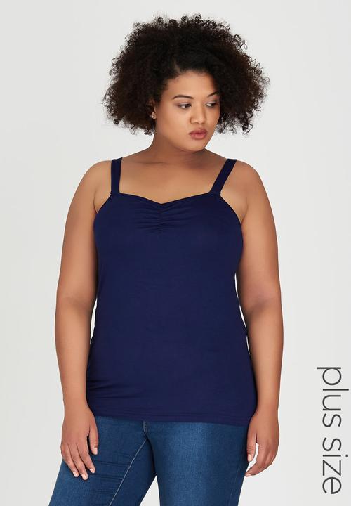 edit Plus - Wide Strap Cami Navy
