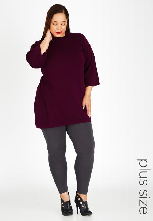 STYLE REPUBLIC PLUS - Jersey Tunic Dark Red