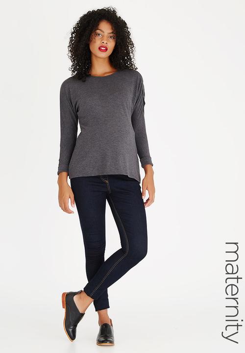 edit Maternity - Feeding Friendly Top Grey Melange