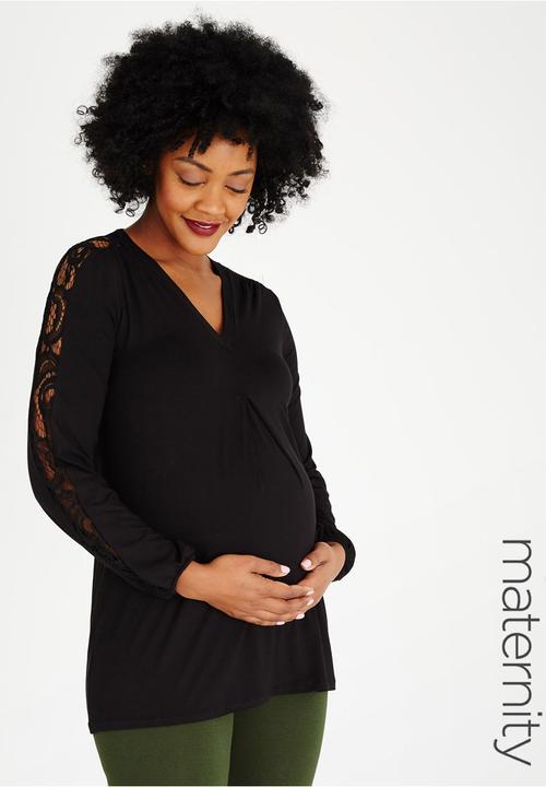 edit Maternity - Inverted Pleat Tunic Black