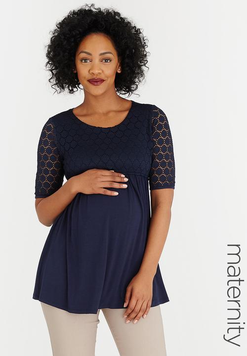 Cherry Melon - Lace Skater Top Navy