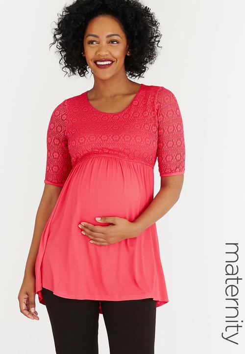 Cherry Melon - Lace Skater Top Coral