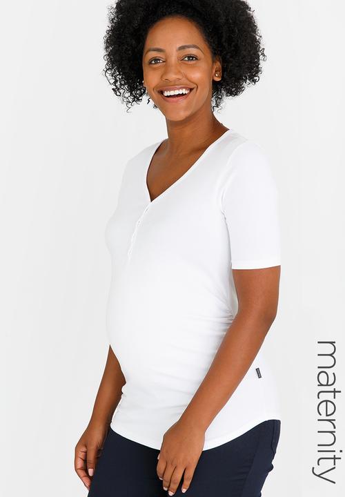 Cherry Melon - Henley Top White