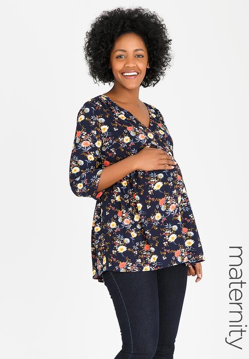 Cherry Melon - V-neck Underbust Top Floral