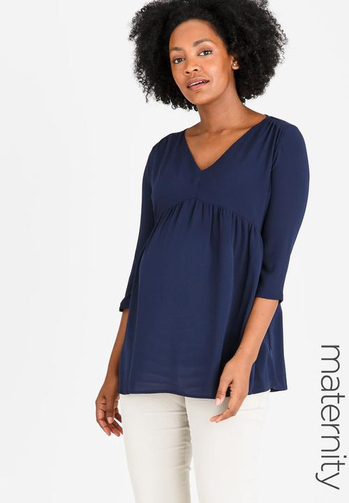 Cherry Melon - V-neck Underbust Top Navy