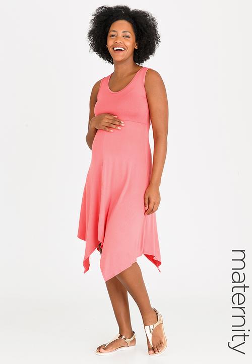 Hanky Hem Dress Coral Edit Maternity Dresses Jumpsuits