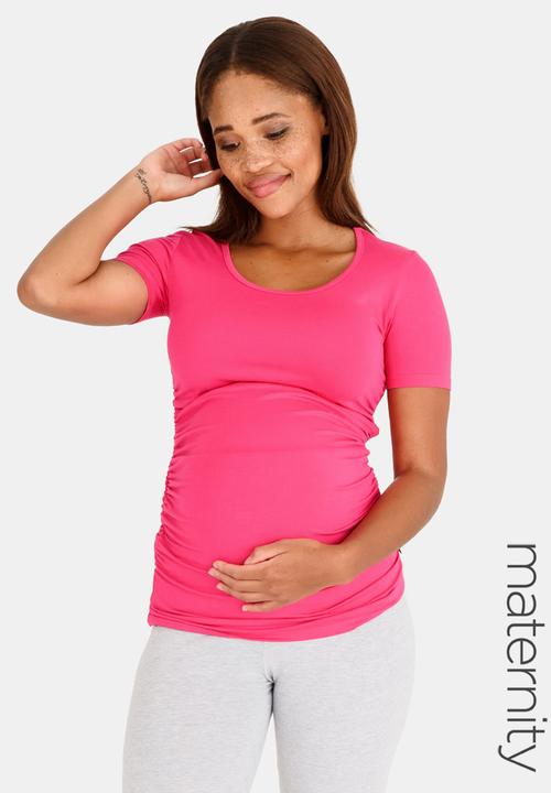 Cherry Melon - Short Sleeve Round Neck Tee Cerise Pink