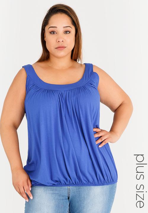 edit Plus - Bubble Hem Cami Cobalt