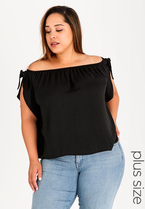 STYLE REPUBLIC PLUS - Hammered Satin Blouse Black