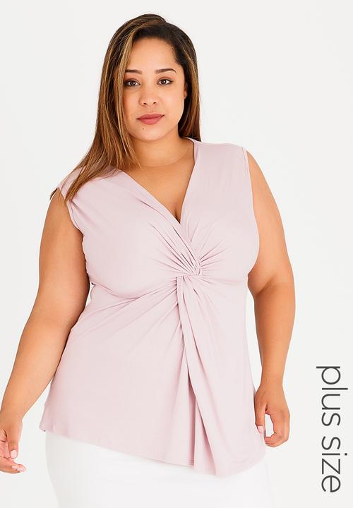 STYLE REPUBLIC PLUS - Twist Front Sleeveless Cami Pale Pink