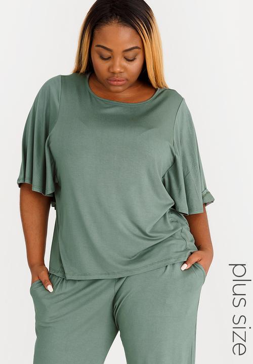 Slick - Eloise Soft Sleeve Top Khaki Green