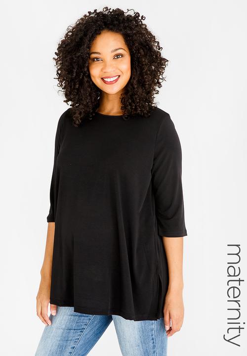 edit Maternity - Knit Tunic Top Black